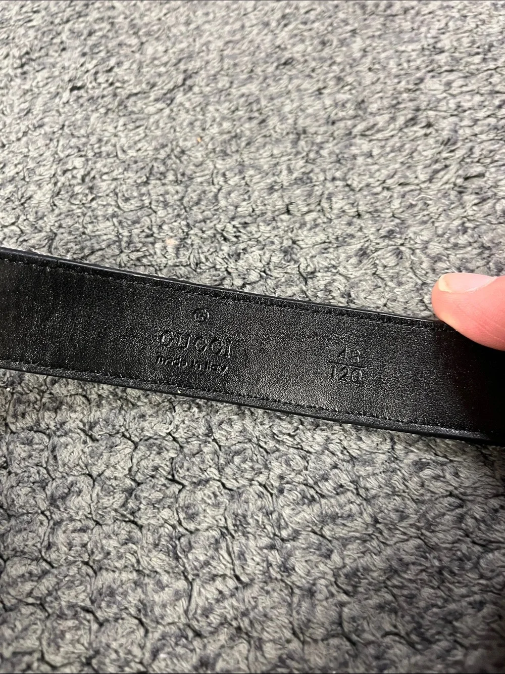 Gucci Black and Grey GG Monogram Buckle Belt